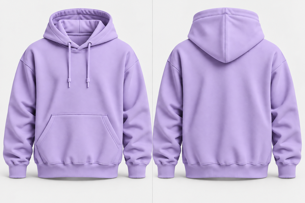 Lavender Warm 300 GSM Regular Plain Hoodies