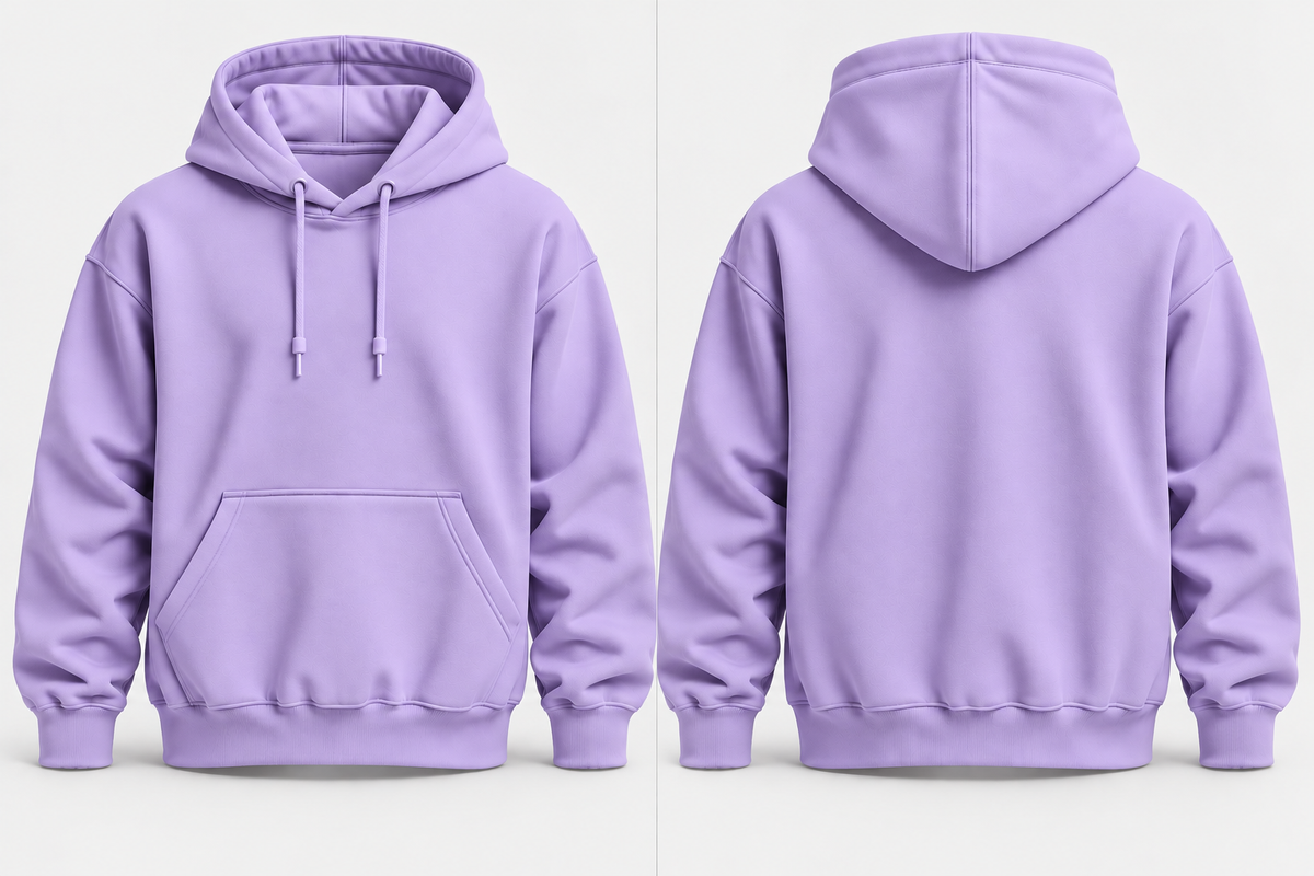 Lavender Warm 300 GSM Regular Plain Hoodies