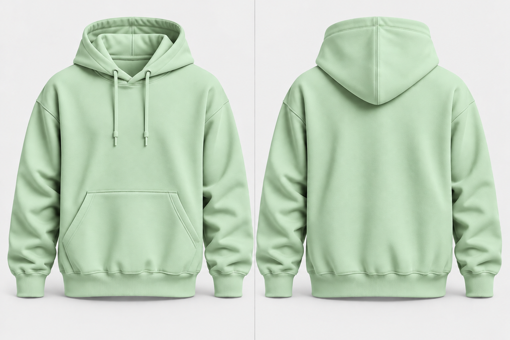 Mint Color Warm 300 GSM Regular Plain Hoodies