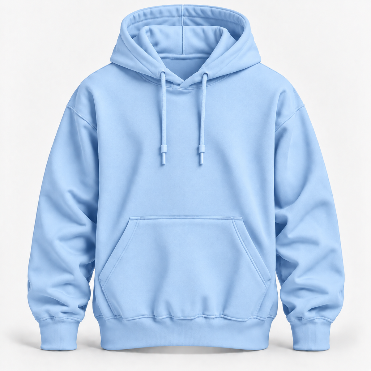 Baby Blue Warm 300 GSM Regular Plain Hoodies