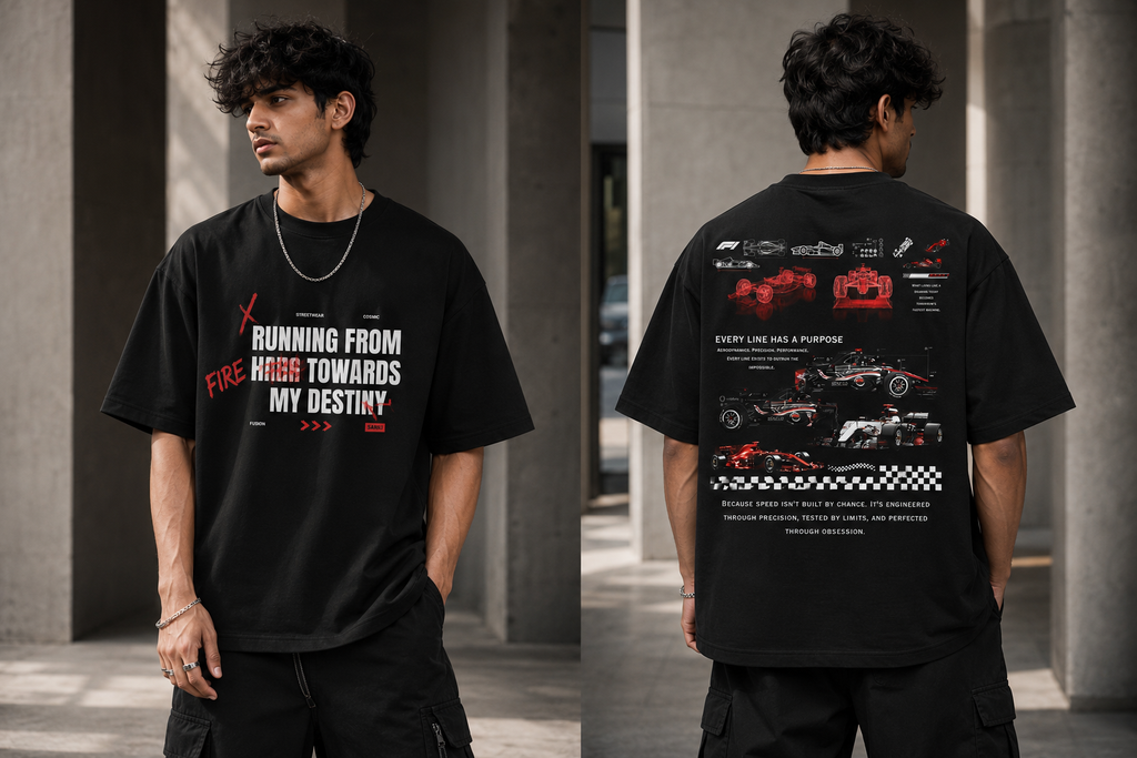 SANKITRIBE Premium Terry Oversized |Formula 1 Edition | DTC Graphic T-Shirt