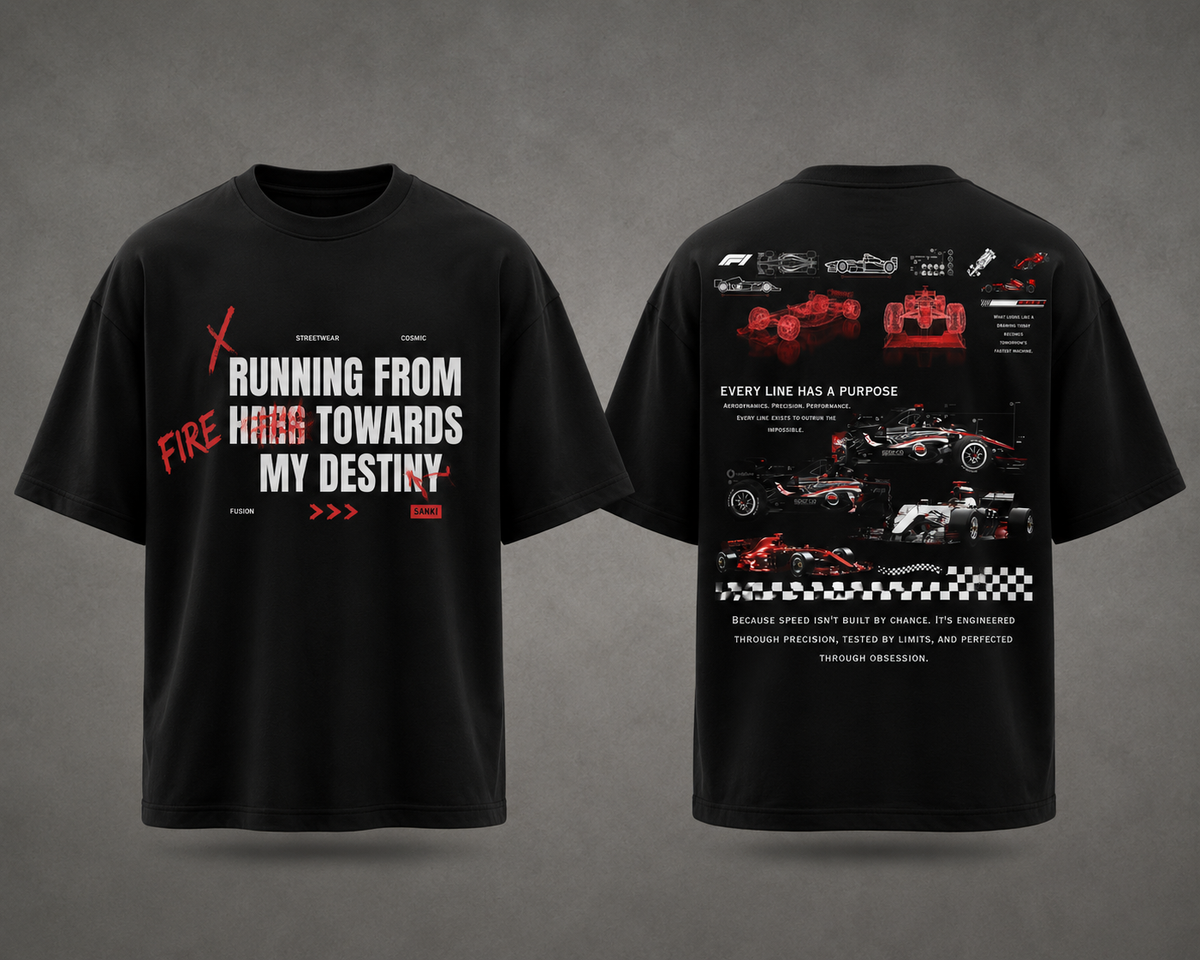 SANKITRIBE Premium Terry Oversized |Formula 1 Edition | DTC Graphic T-Shirt