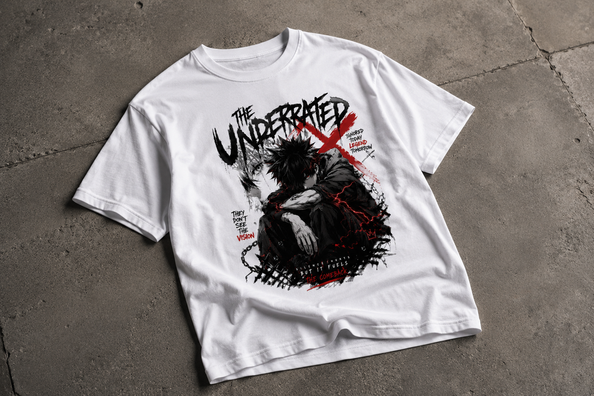 SANKITRIBE Anime Premium Male Terry Oversized DTG Graphic T-Shirt