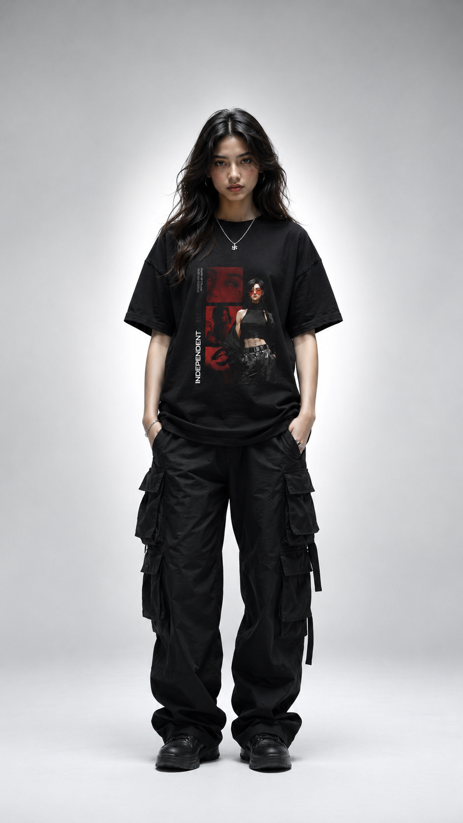 SANKITRIBE Female Terry Oversized DTG Graphic Printed T-Shirt | Independent Streetwear | Drop Shoulder Fit