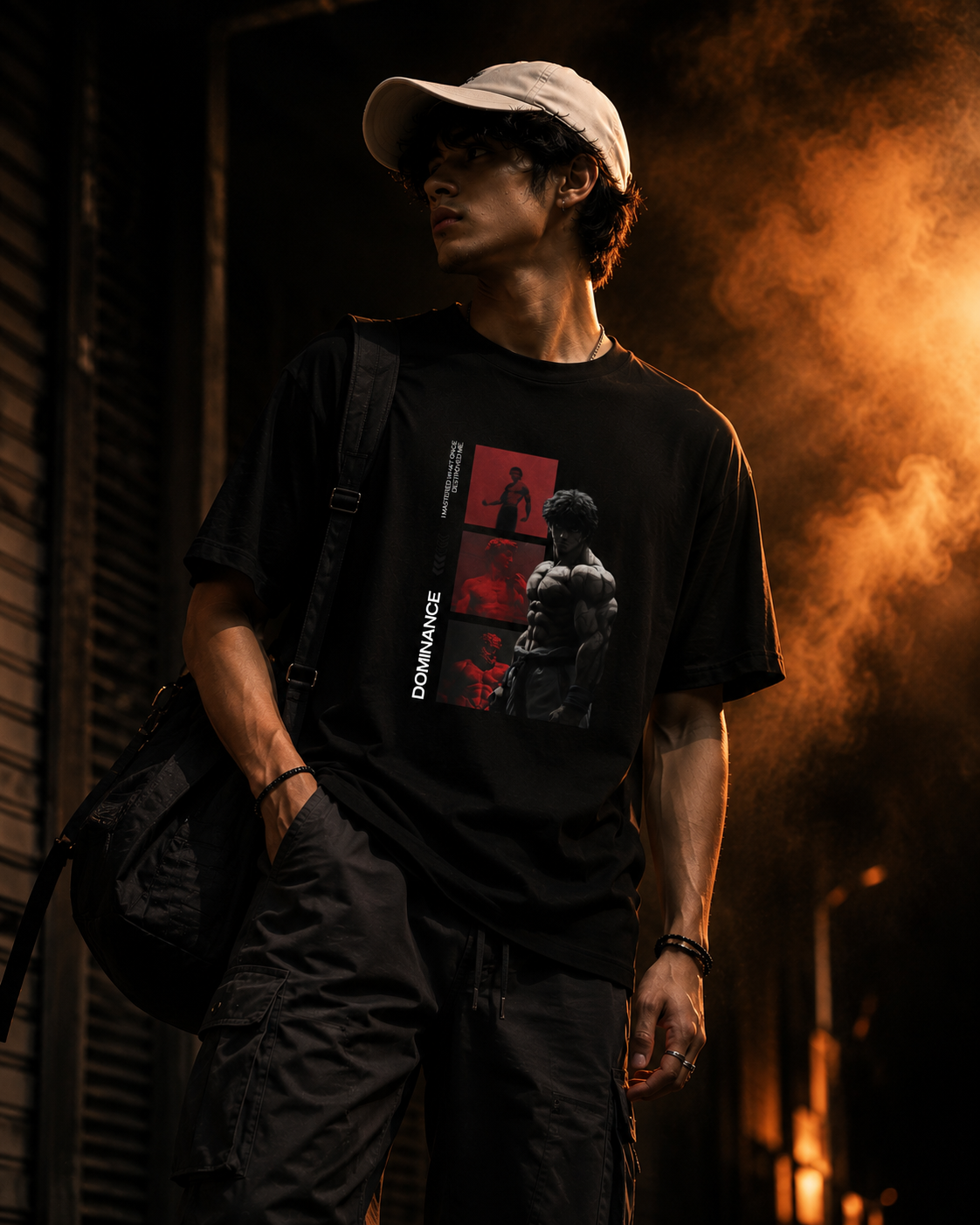 SANKITRIBE Male Terry Oversized Graphic Printed T-Shirt | Baki Edition | Premium Streetwear