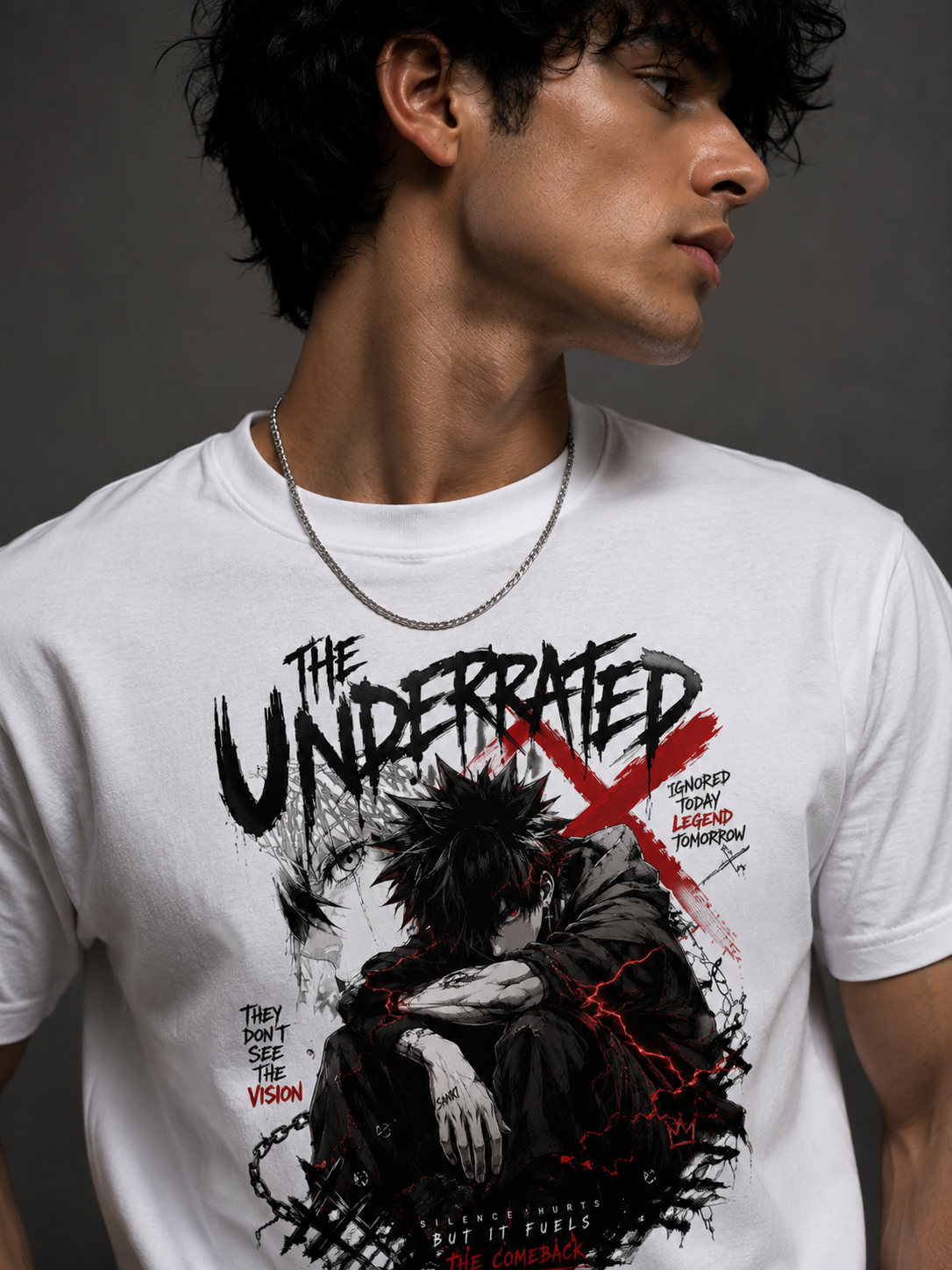 SANKITRIBE Anime Premium Male Terry Oversized DTG Graphic T-Shirt