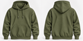 Olive Green Warm 300 GSM Regular Plain Hoodies