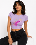 SANKITRIBE Premium Women's Baby Tee | Purple Cat |