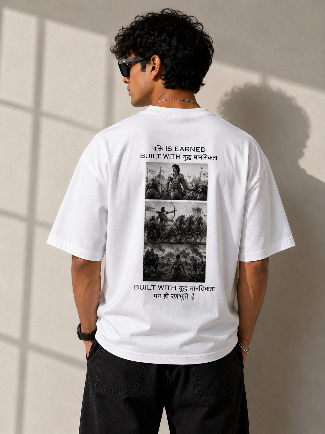 SANKITRIBE Ancient WAR Theme Premium Terry Oversized DTG Graphic T-Shirt