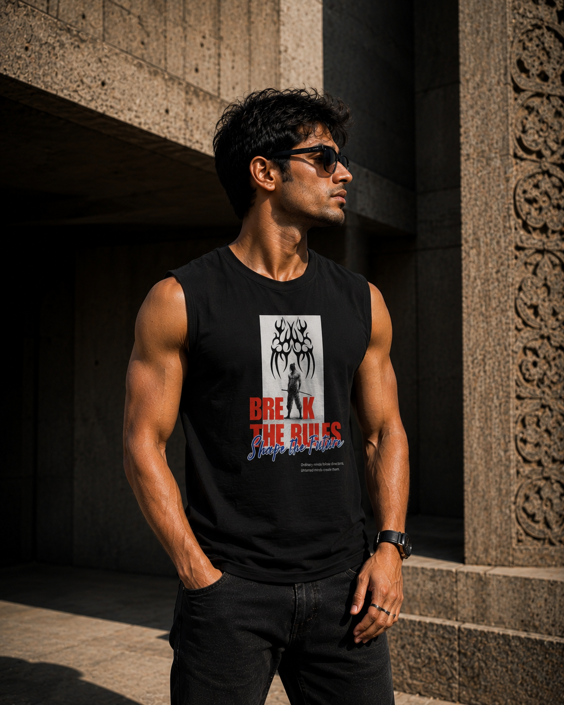 SANKITRIBE Premium Men's GYM Sleeveless DTG T-shirt