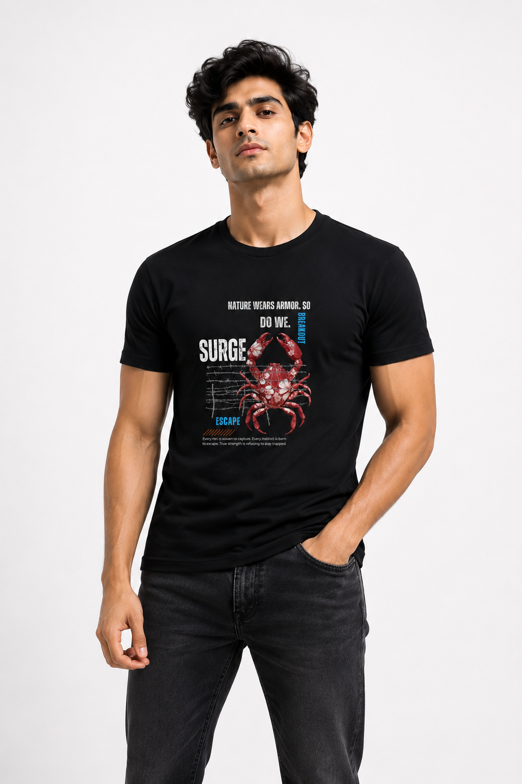 SANKITRIBE Classic Crew Graphic T-Shirt | Crab Mentality |