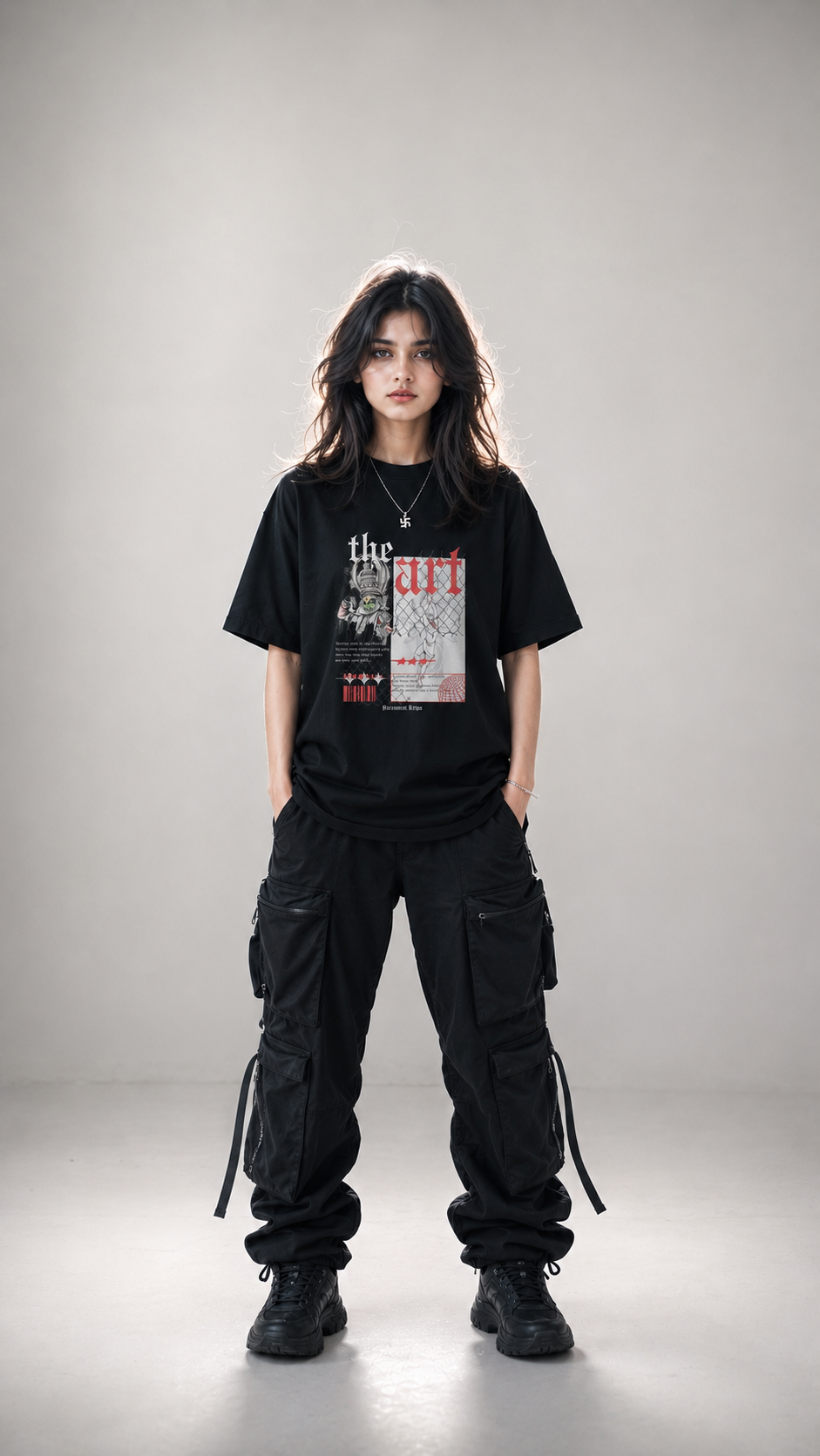 SANKITRIBE Unisex Terry Oversized Graphic Printed T-Shirt | SARASWATI KRIPA | Premium Streetwear