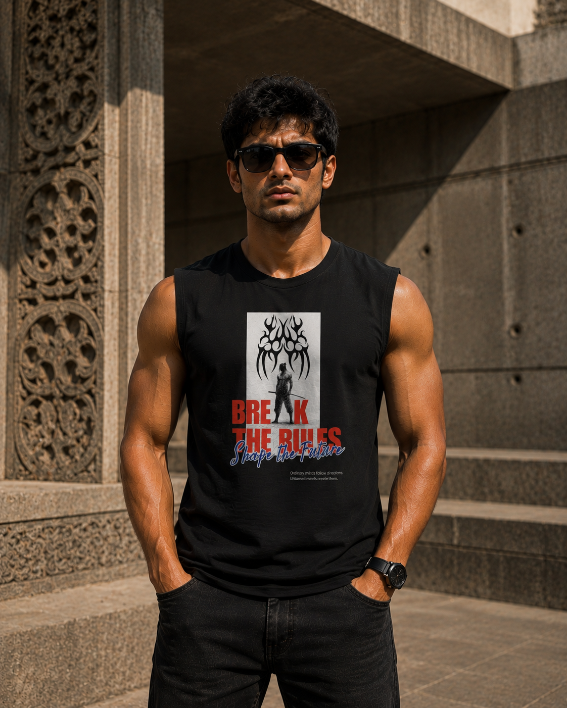 SANKITRIBE Premium Men's GYM Sleeveless DTG T-shirt
