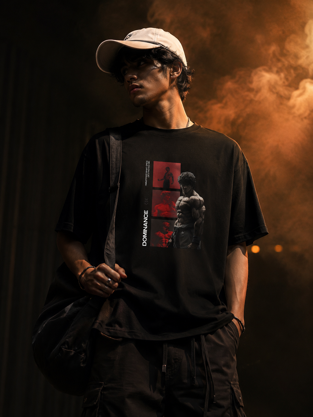 SANKITRIBE Male Terry Oversized Graphic Printed T-Shirt | Baki Edition | Premium Streetwear