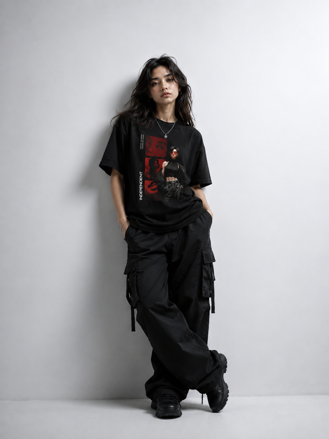 SANKITRIBE Female Terry Oversized DTG Graphic Printed T-Shirt | Independent Streetwear | Drop Shoulder Fit