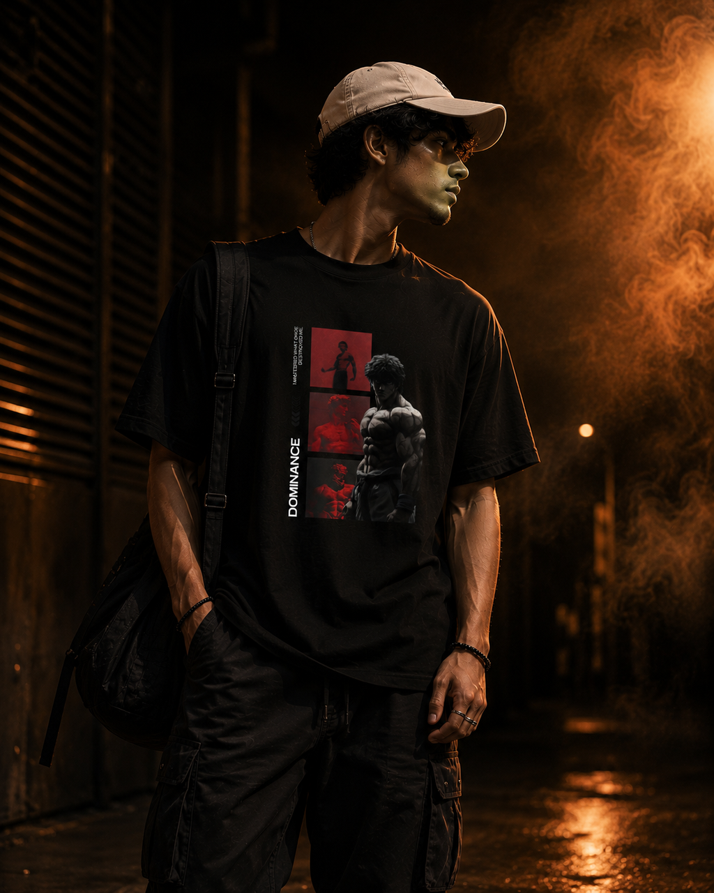 SANKITRIBE Male Terry Oversized Graphic Printed T-Shirt | Baki Edition | Premium Streetwear