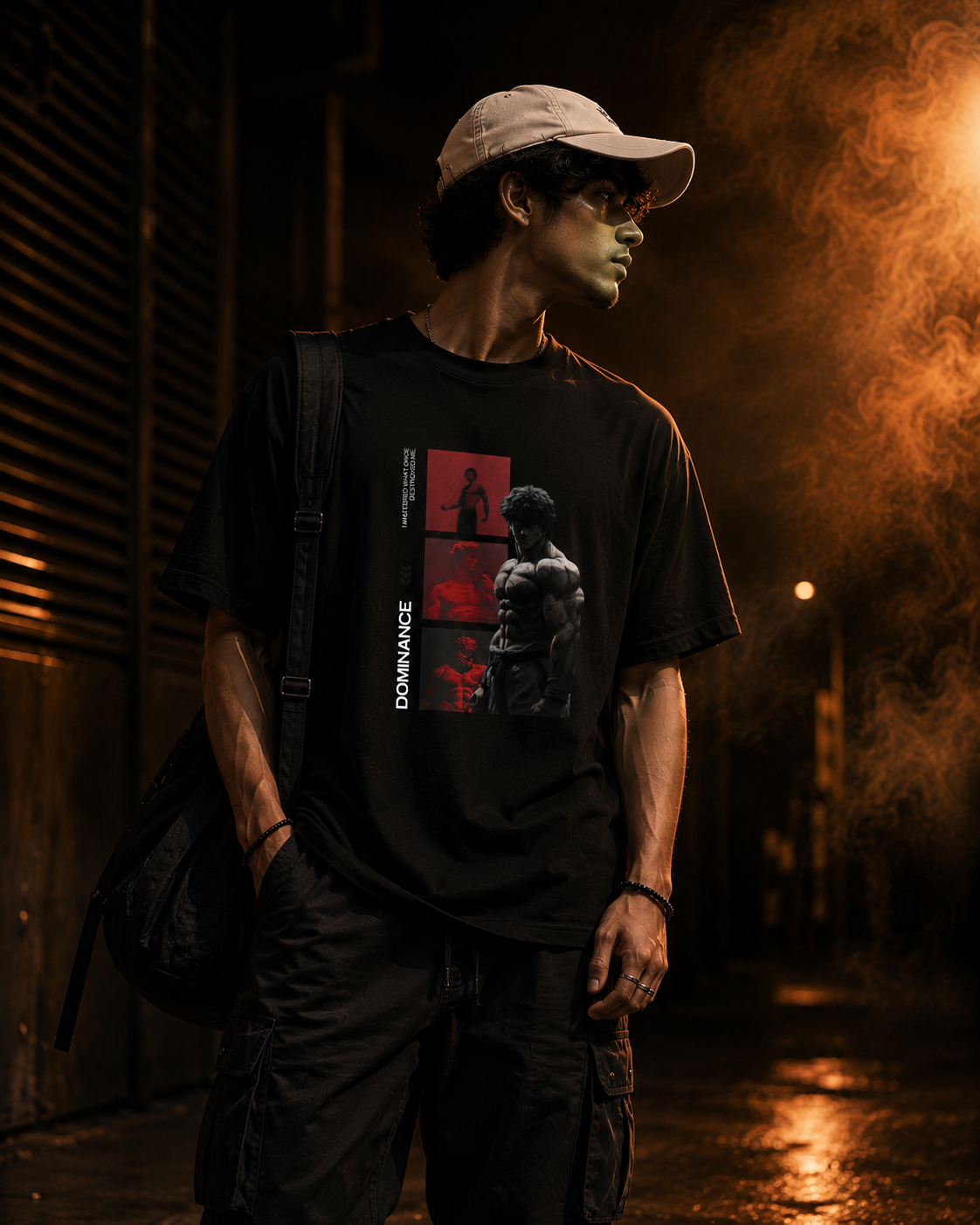SANKITRIBE Male Terry Oversized Graphic Printed T-Shirt | Baki Edition | Premium Streetwear