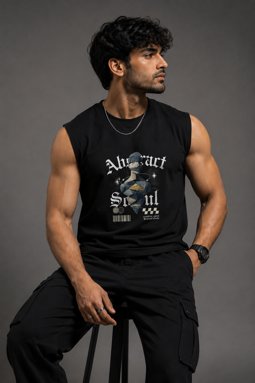 SANKITRIBE Premium Men's Sleeveless DTG T-Shirt