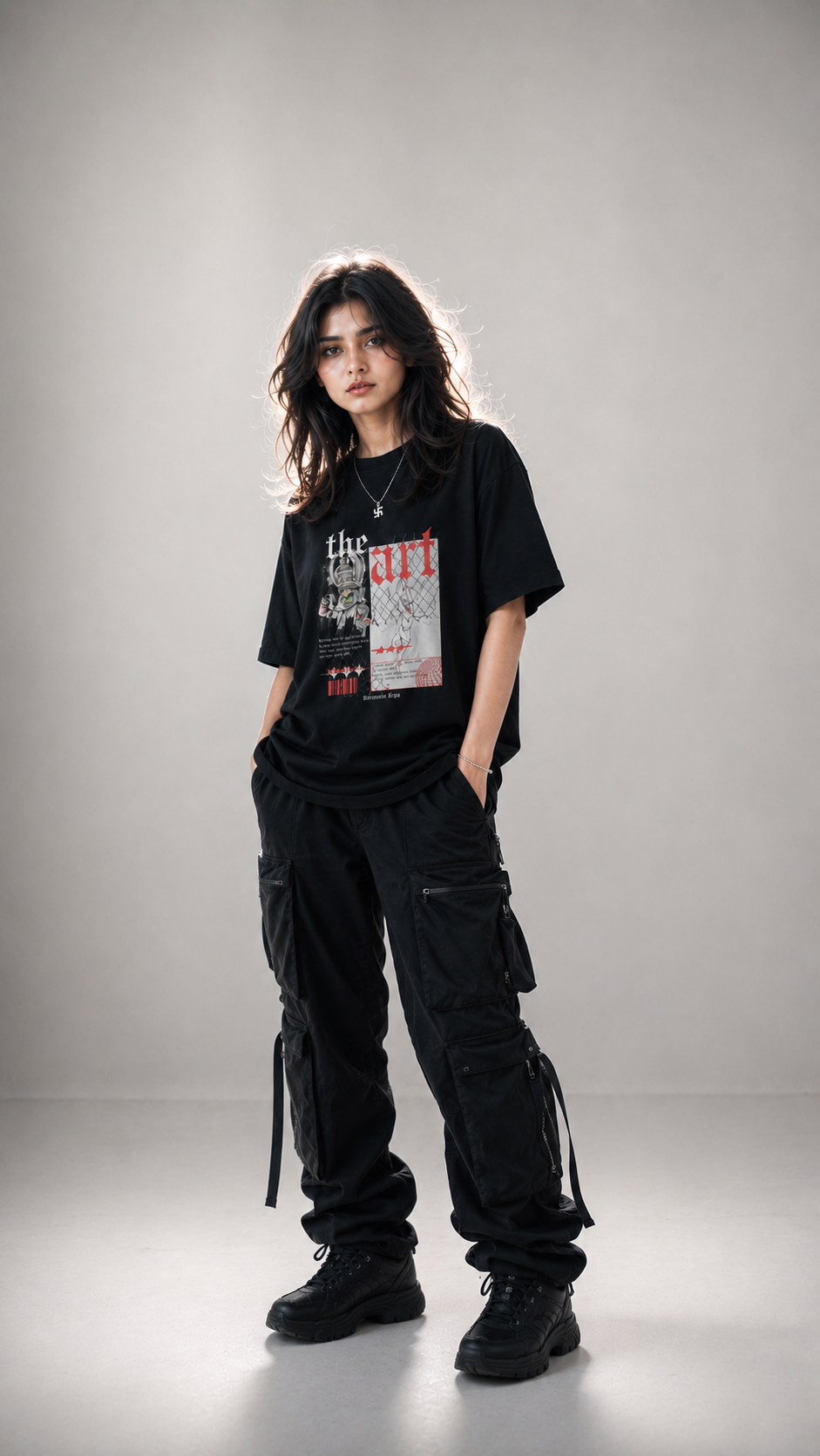 SANKITRIBE Unisex Terry Oversized Graphic Printed T-Shirt | SARASWATI KRIPA | Premium Streetwear