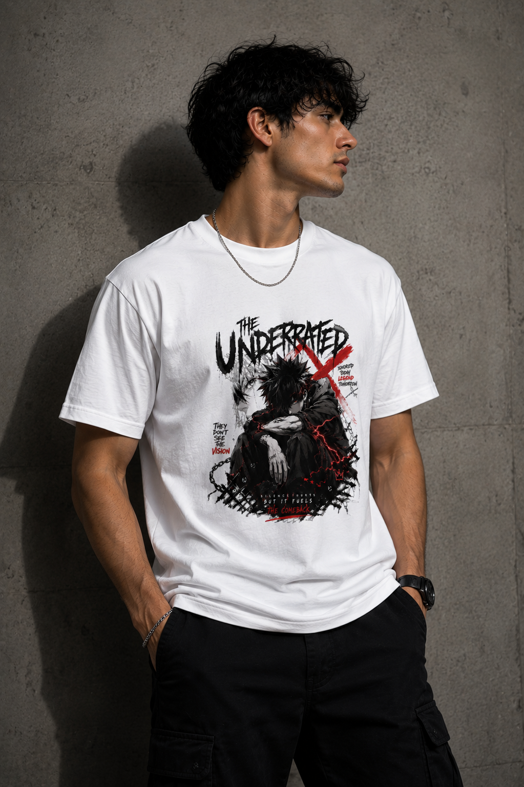 SANKITRIBE Anime Premium Male Terry Oversized DTG Graphic T-Shirt