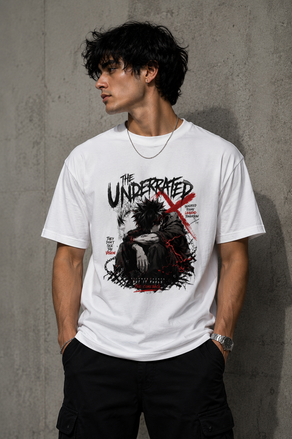 SANKITRIBE Anime Premium Male Terry Oversized DTG Graphic T-Shirt