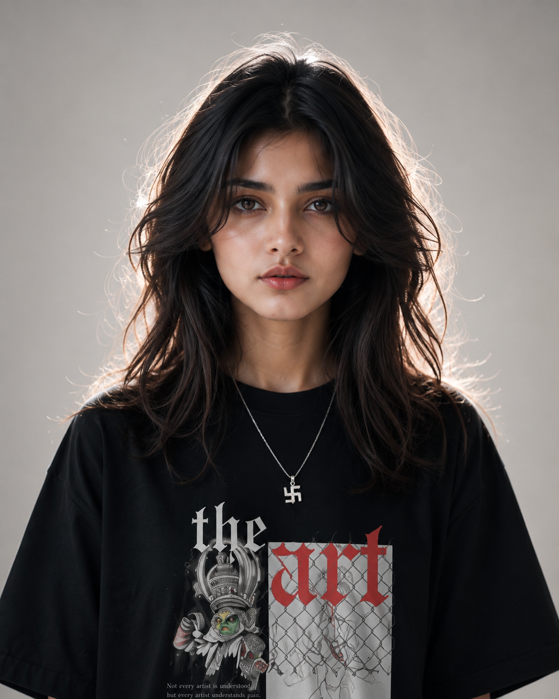 SANKITRIBE Unisex Terry Oversized Graphic Printed T-Shirt | SARASWATI KRIPA | Premium Streetwear