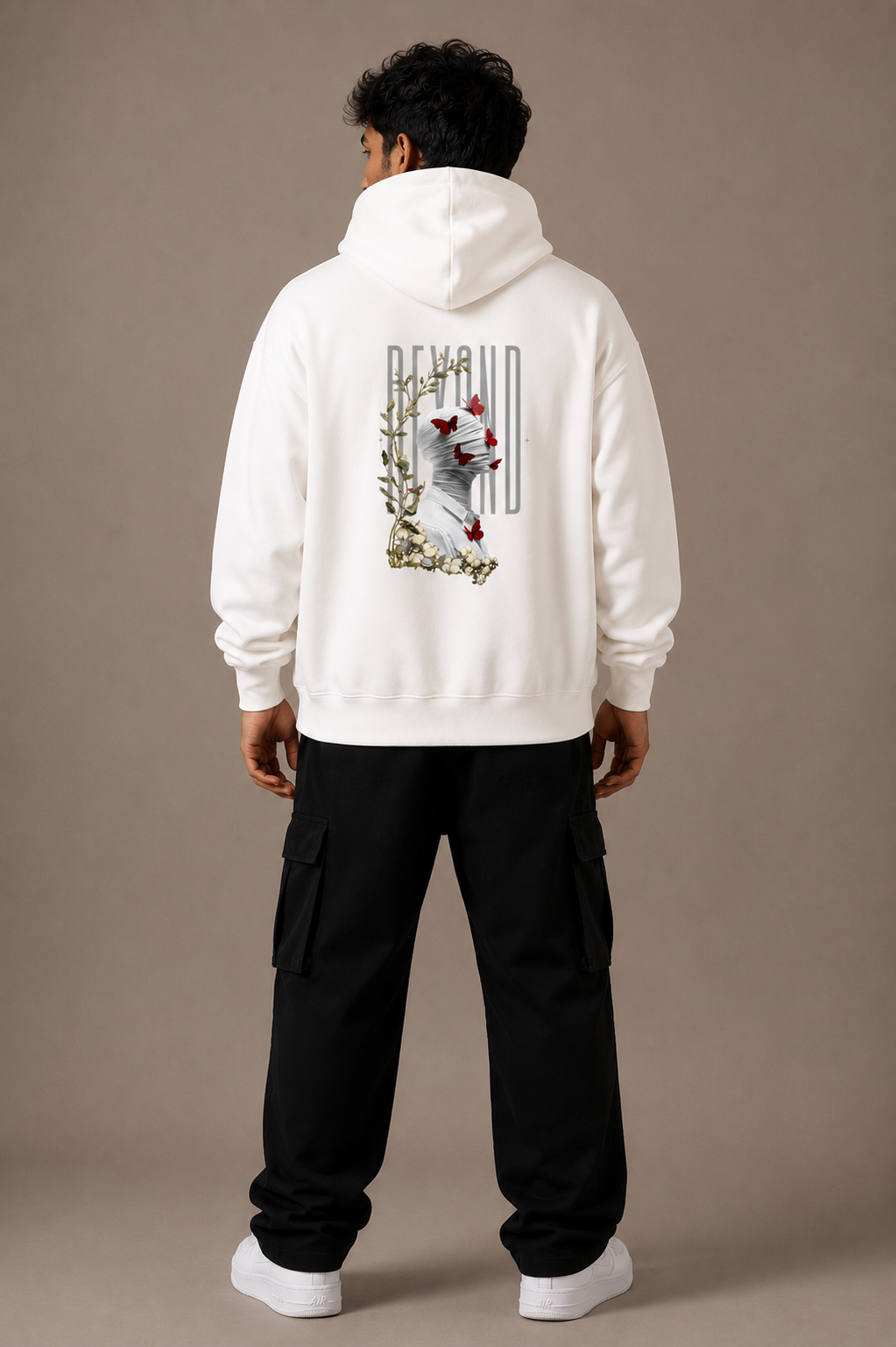 SANKITRIBE Premium Unisex Oversized Graphic Hoodie | Red Butterfly |