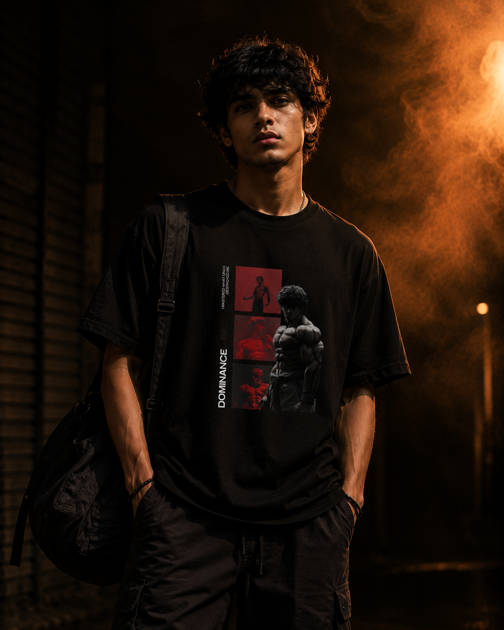 SANKITRIBE Male Terry Oversized Graphic Printed T-Shirt | Baki Edition | Premium Streetwear