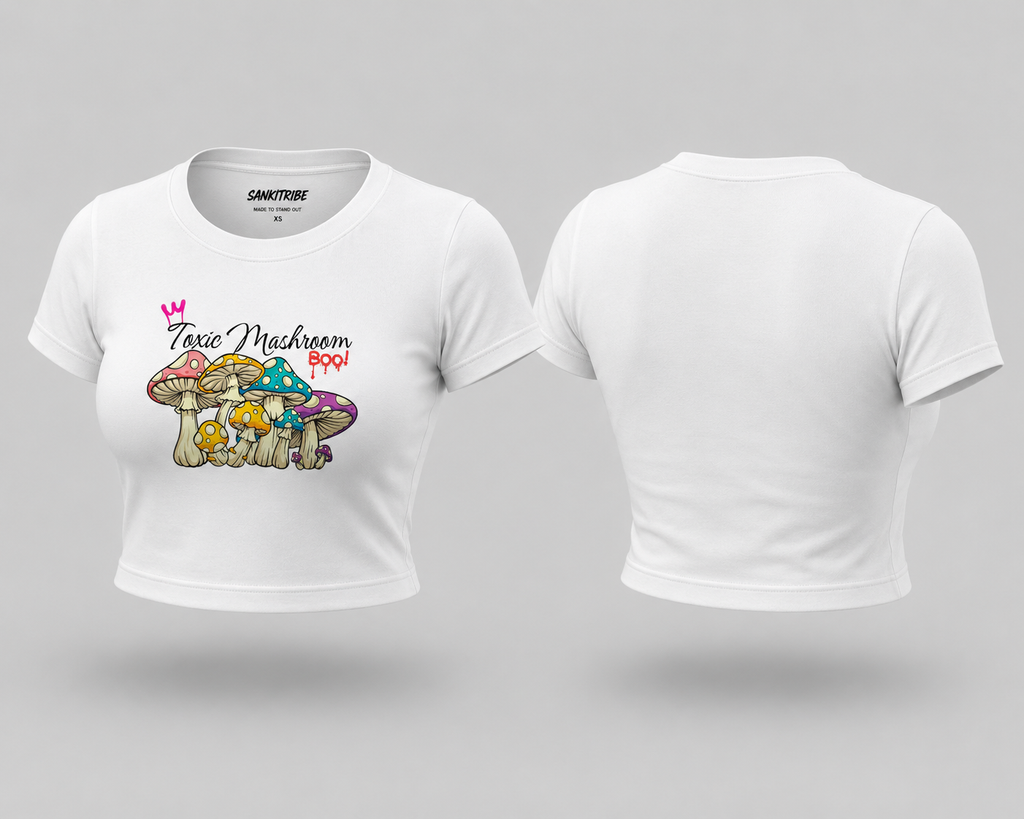 SANKITRIBE Premium Women's Baby Tee | Toxic Mushroom |