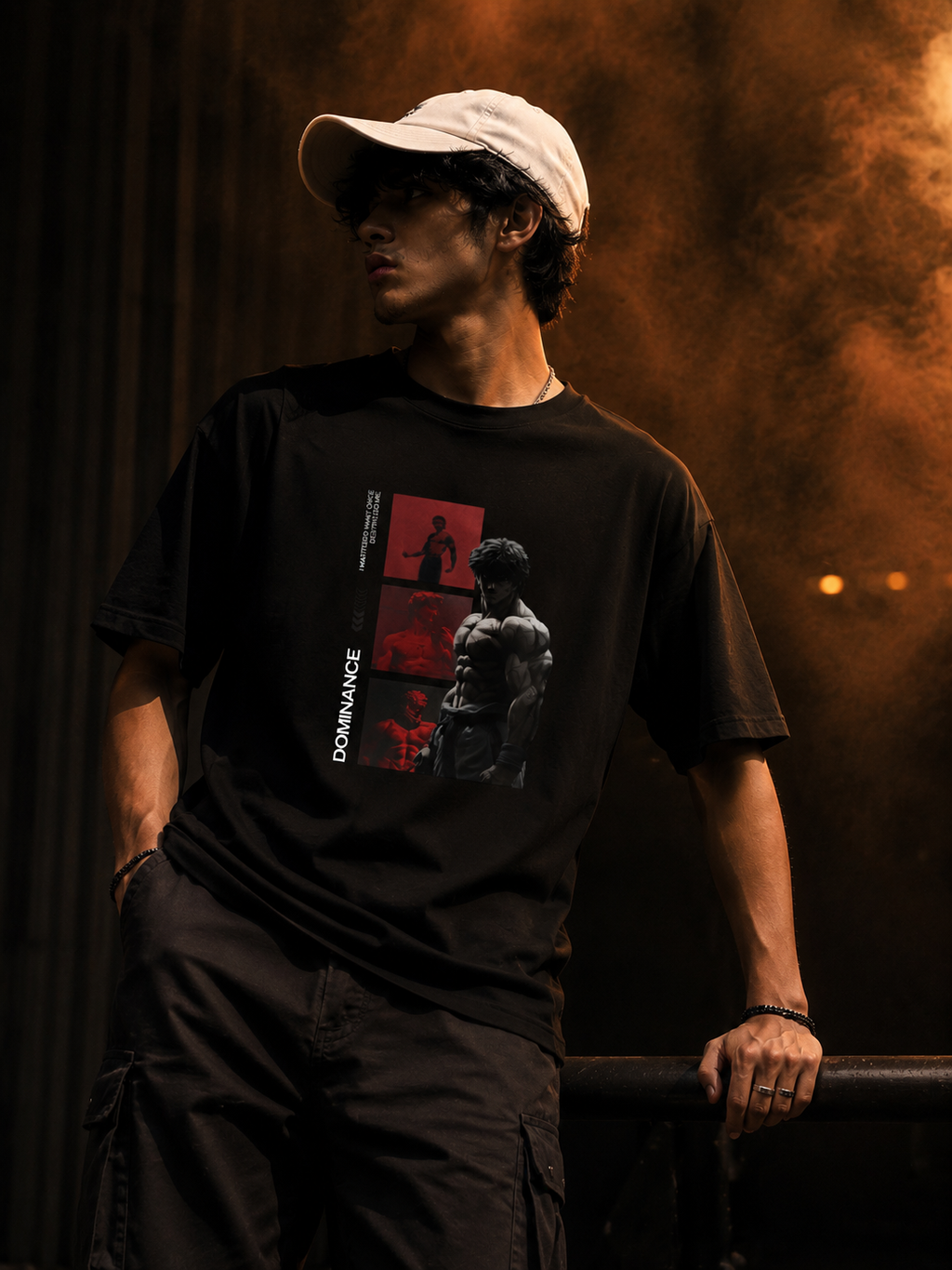 SANKITRIBE Male Terry Oversized Graphic Printed T-Shirt | Baki Edition | Premium Streetwear