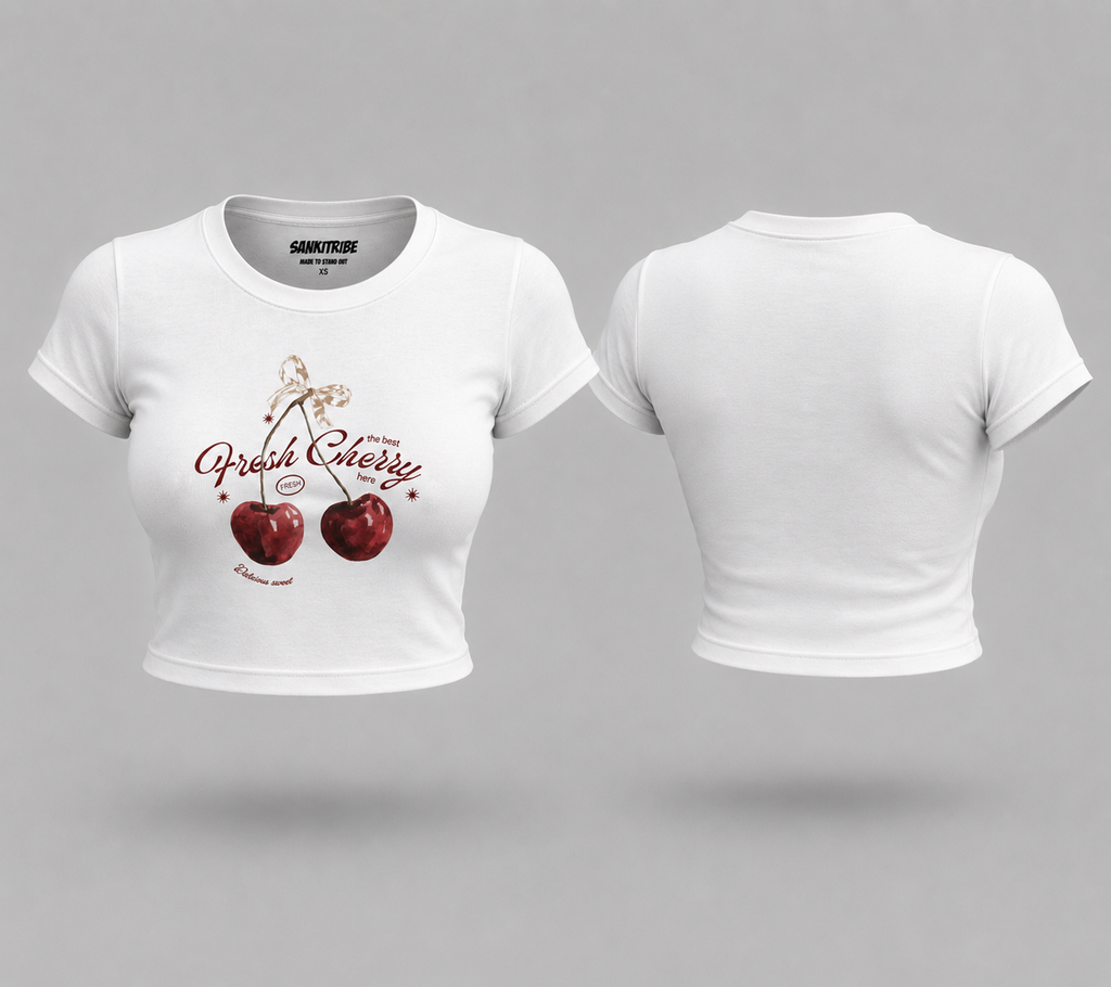 SANKITRIBE Premium Women's Baby Tee | Red Cherry |