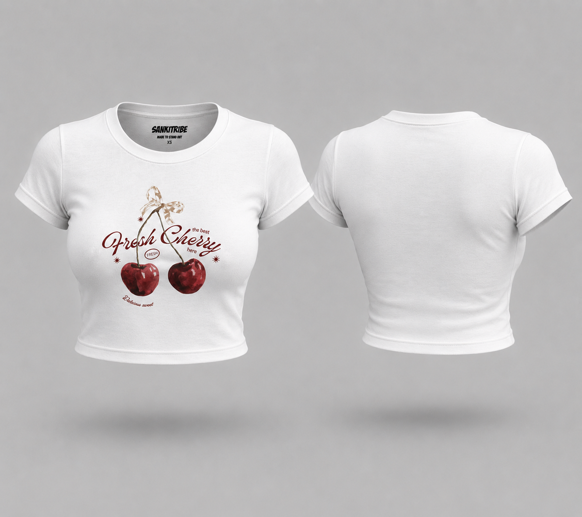 SANKITRIBE Premium Women's Baby Tee | Red Cherry |