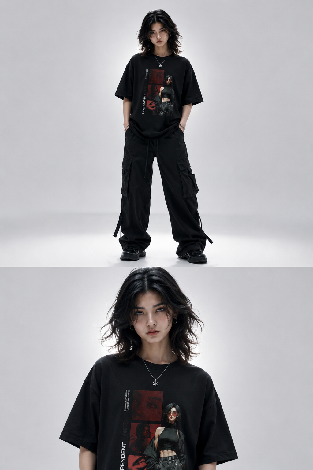SANKITRIBE Female Terry Oversized DTG Graphic Printed T-Shirt | Independent Streetwear | Drop Shoulder Fit