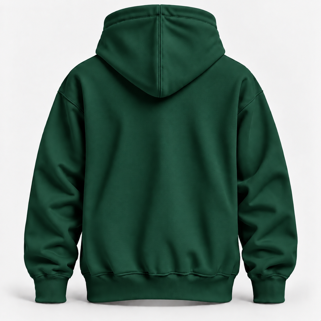 Forest Green Warm 300 GSM Regular Plain Hoodies