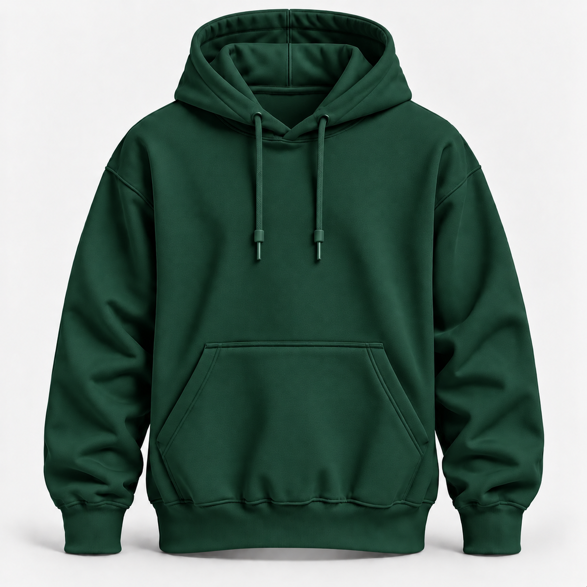 Forest Green Warm 300 GSM Regular Plain Hoodies