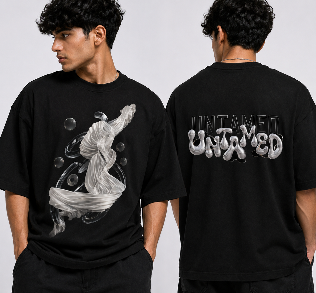 SANKITRIBE Liquid Graphic Oversized Terry  Tee