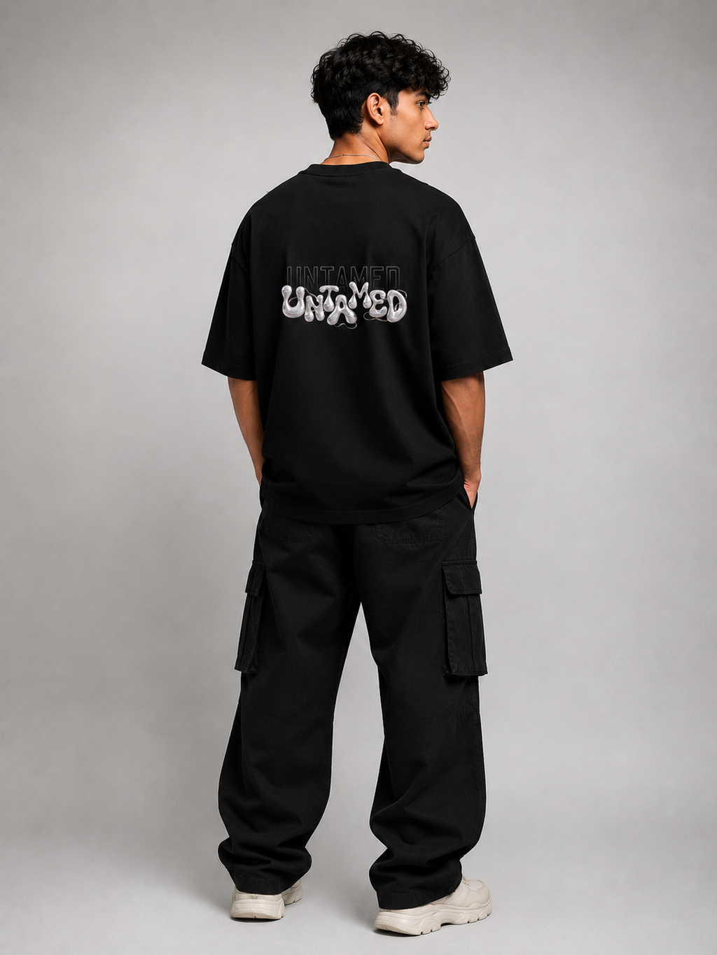 SANKITRIBE Liquid Graphic Oversized Terry  Tee