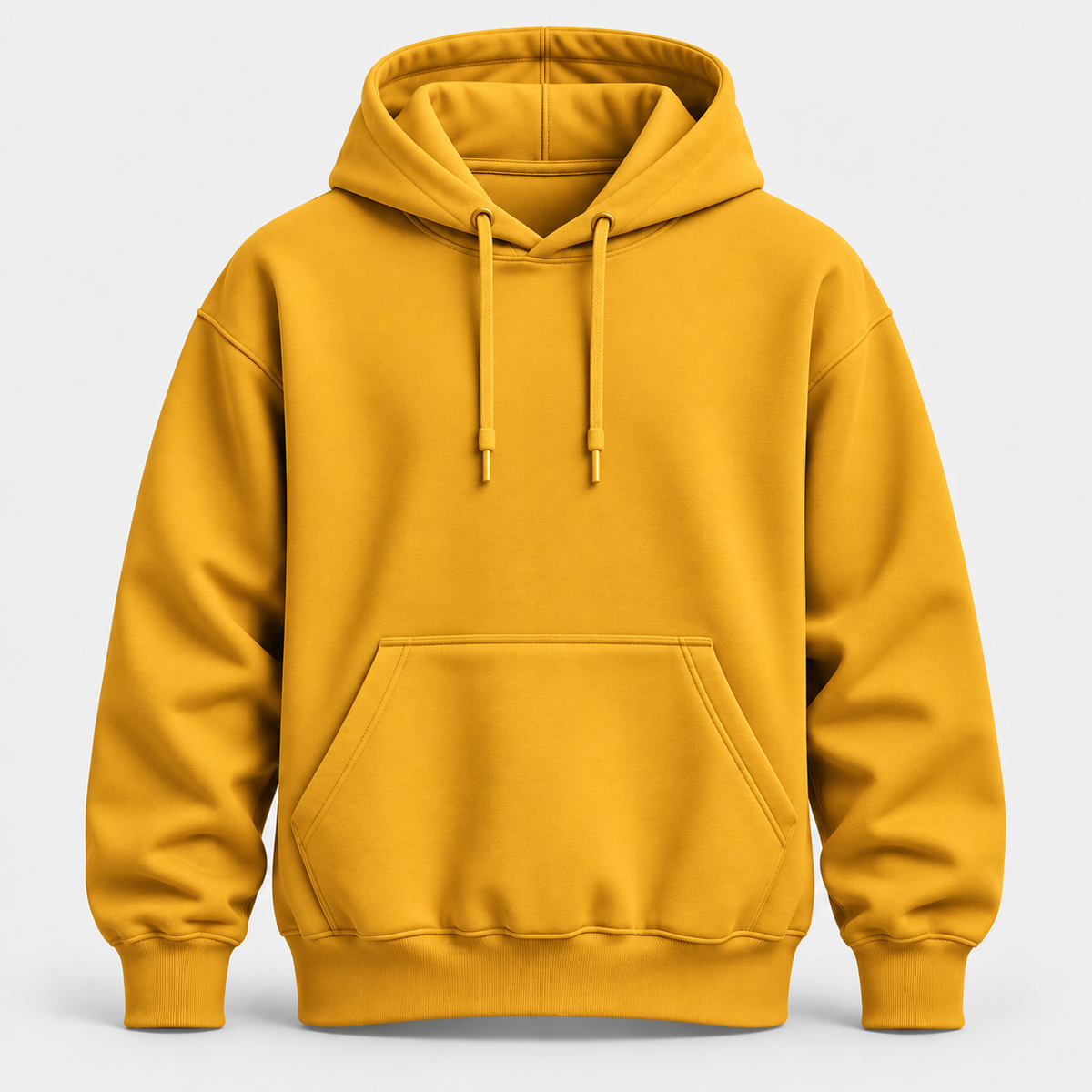 Mustard Yellow Warm 300 GSM Regular Plain Hoodies